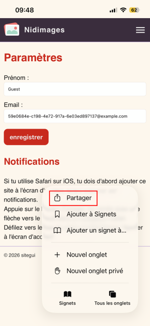 iOS notification settings