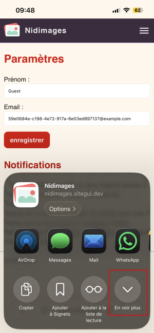 iOS notification settings